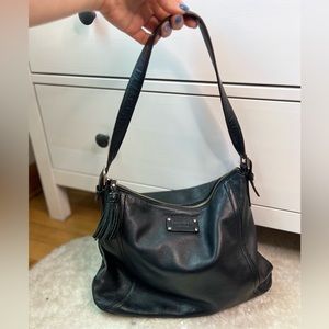 Kate Spade Black Pebbled Hobo Bag Hobo Bag leather